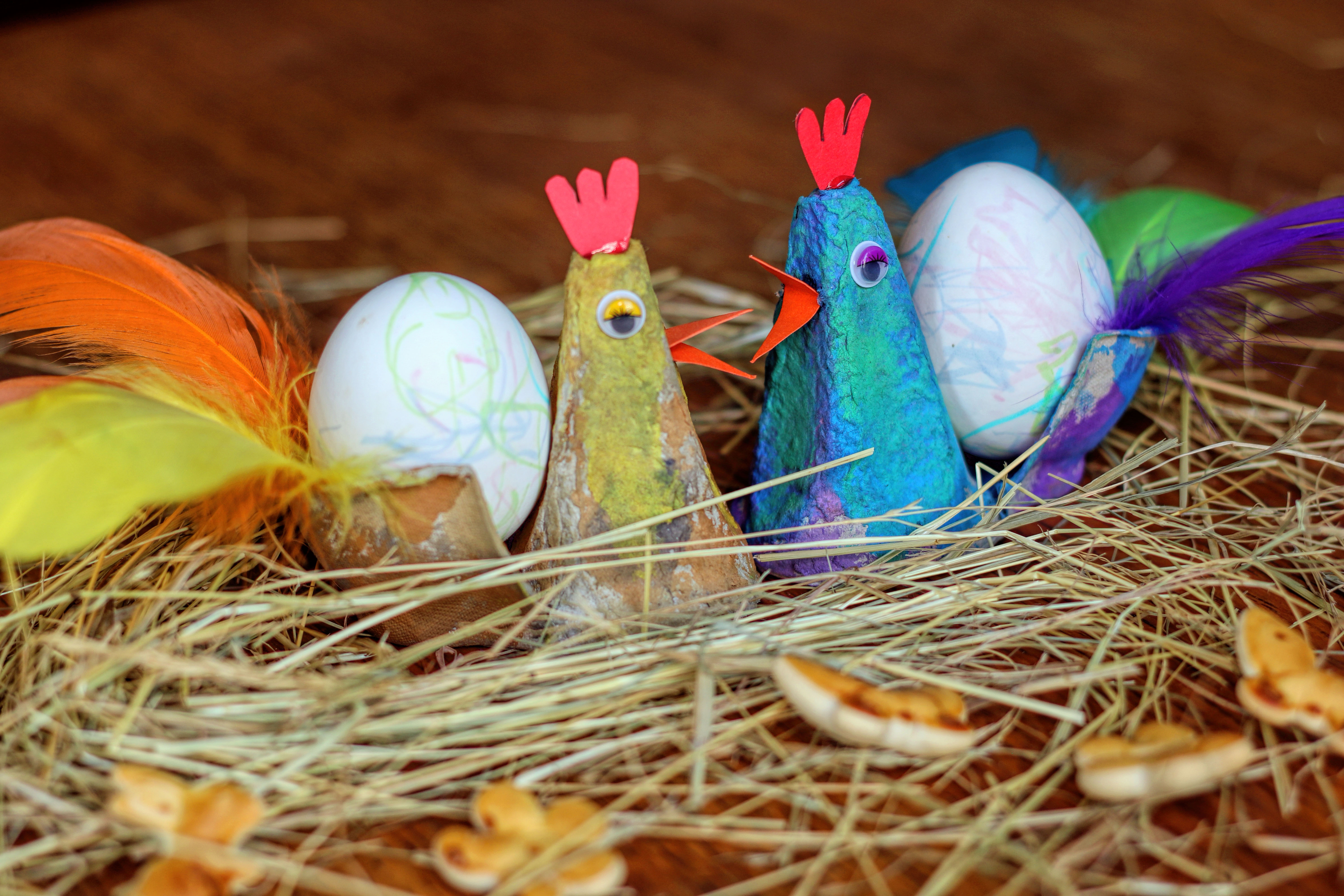 Eierkarton Huhn Eierbecher Ostern basteln Kleinkind U3